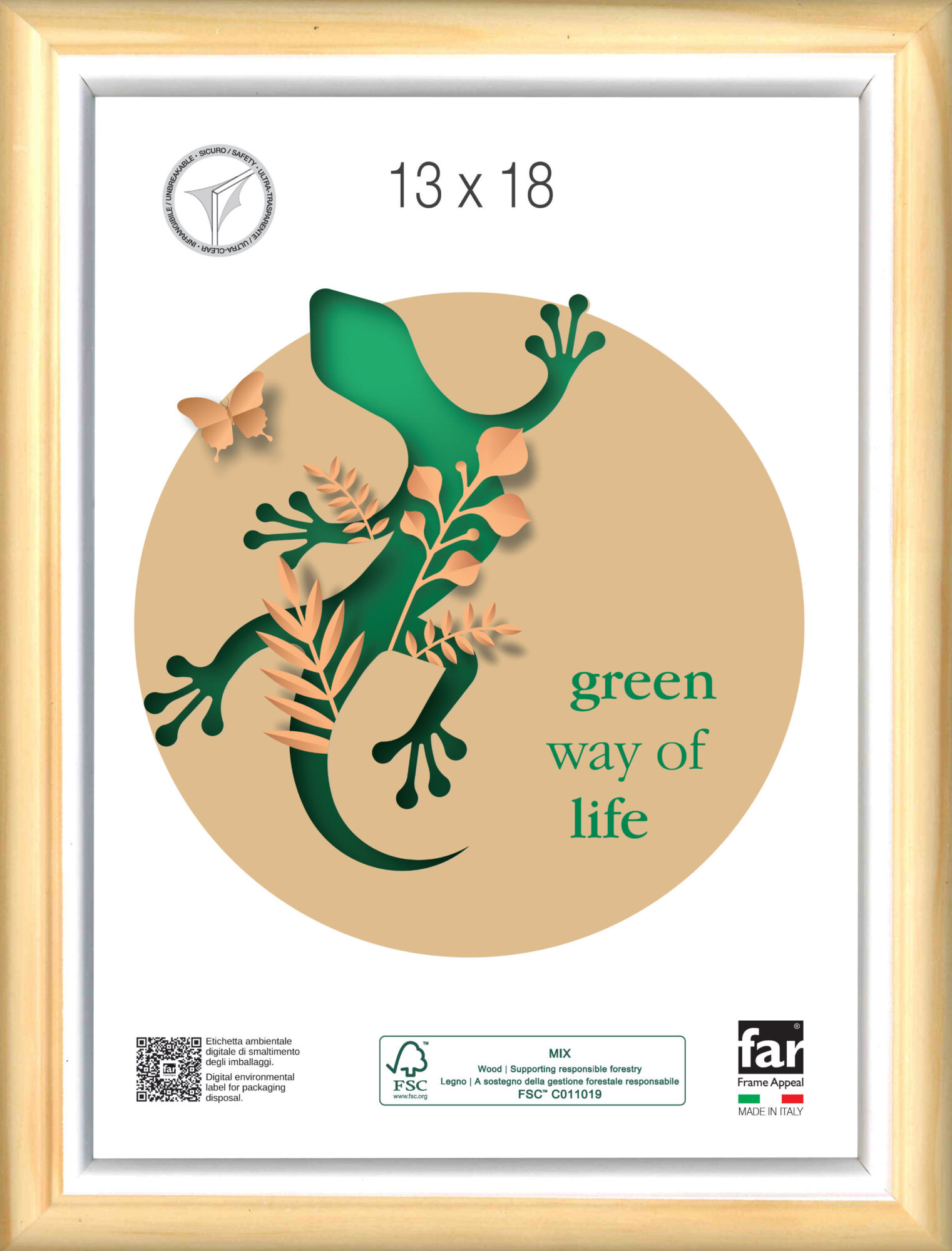 Nacnic Set di 4 Cornici in Color Legno Chiaro. MDF. Molto Resistenti, Ideali per incorniciare Le